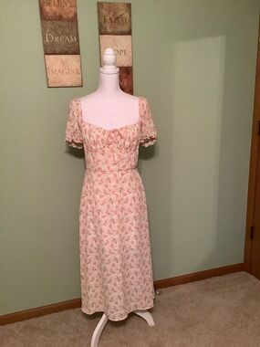 Spring MIDI Floral Short Sleeve Dress - Trixxi Clothing - Size L